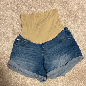 Indigo Blue Maternity Denim Shorts